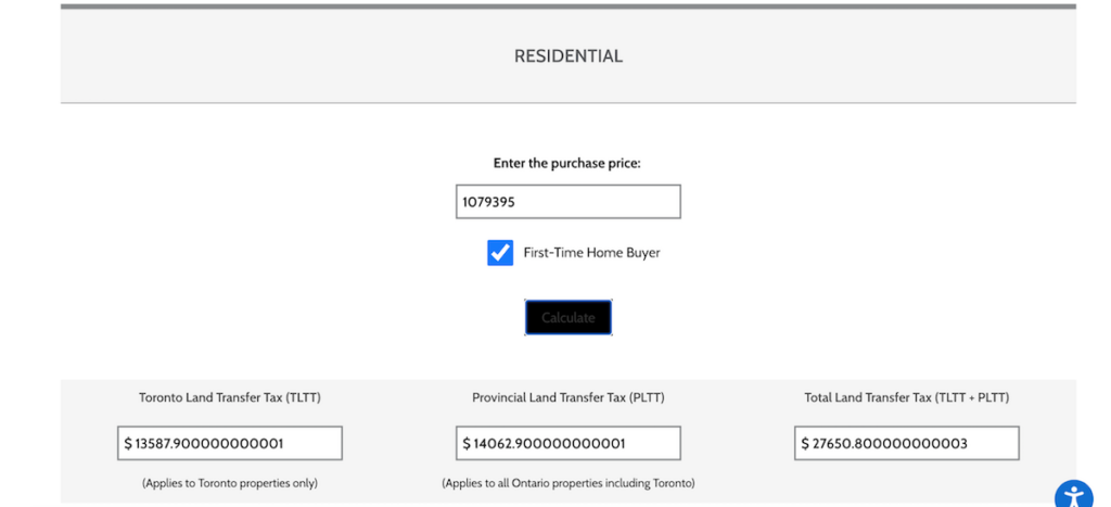 How much is land transfer tax in Toronto?