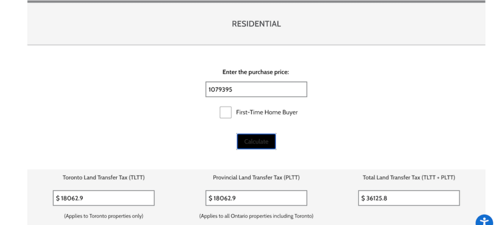 How much is land transfer tax in Toronto?